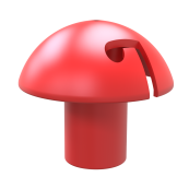 Mushroom impact guard | ( plastic ) | for twine pole  16 - 20 mm red